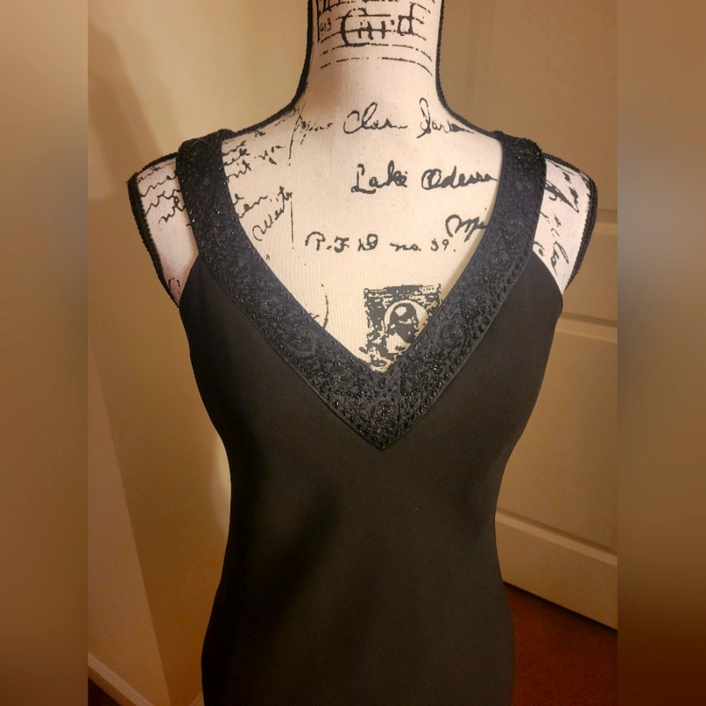 Jones New York ~ LBD - Embellished V-Neck & Cut-Out Back